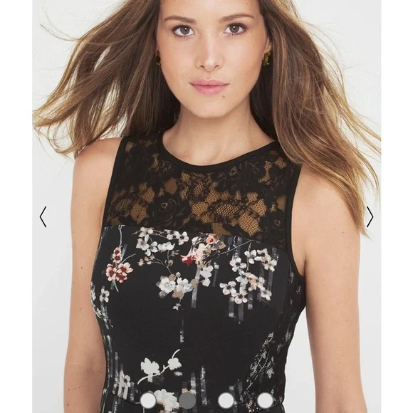 WHBM Floral-Print Fit-And-Flare Dress - Picture 2 of 11